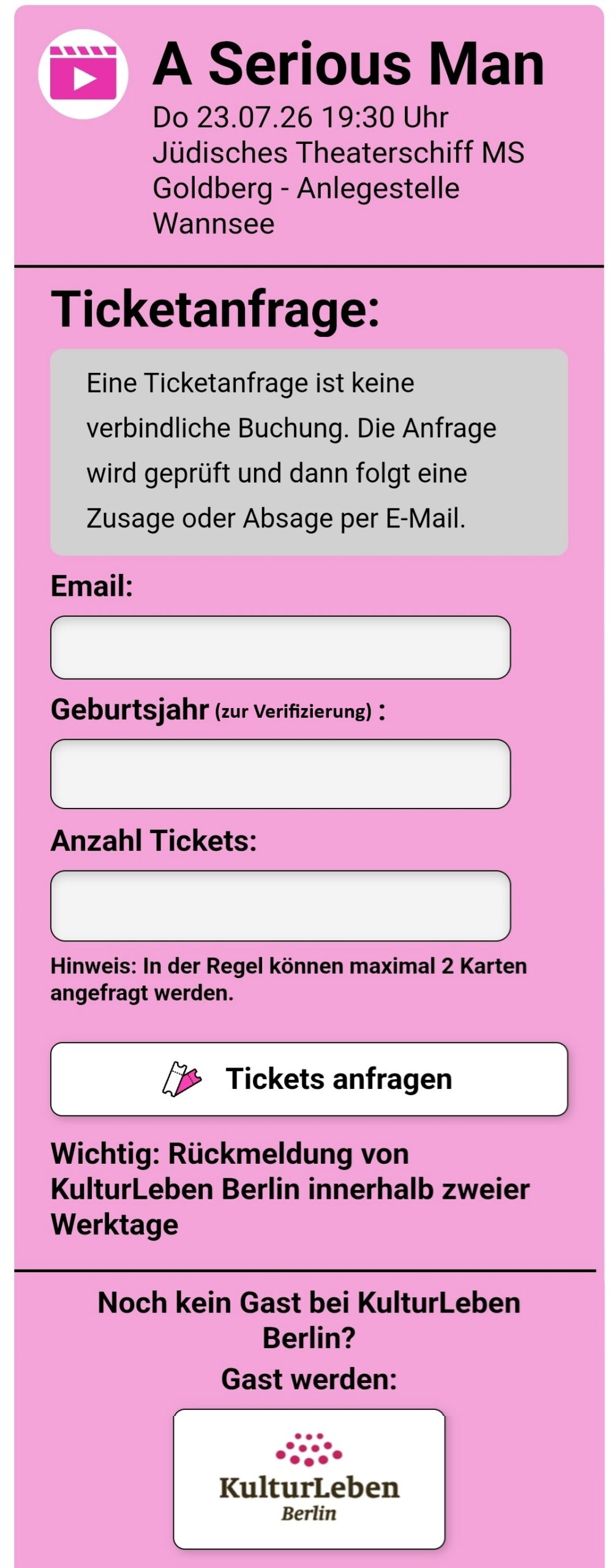 App Event-Anfrage